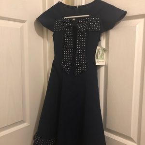 Navy/White Bonnie Jean Dress, Size 8 Girls